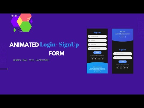 Animated Login- Signup form using HTML, CSS, JavaScript | Animated web designing.