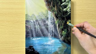 Beautiful Waterfall / Acrylic Painting / STEP by STEP #287 / 아름다운 폭포 아크릴화