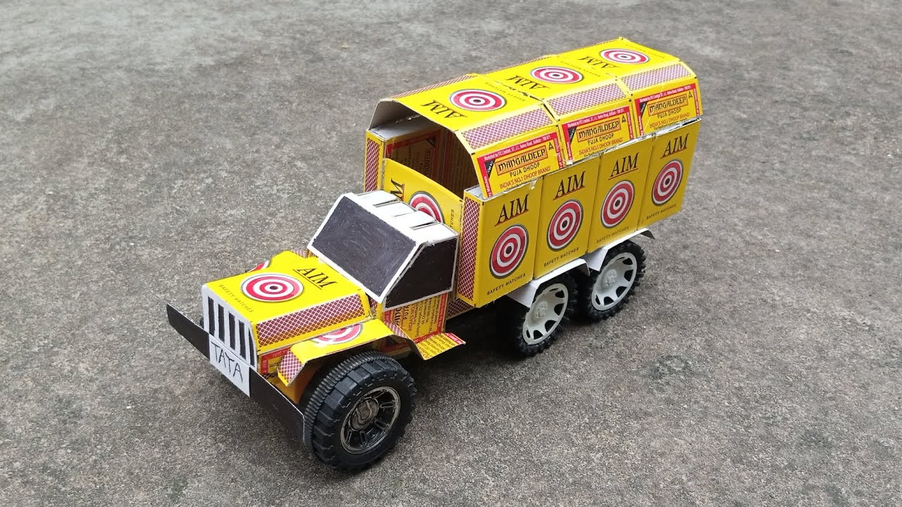 how to make matchbox military truck at home - diy | mini truck with dc motor project