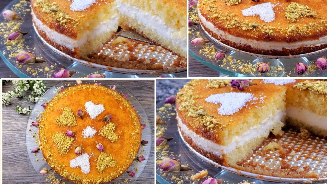 بسبوسه بالقشطه طريقه مضمونه  ولذيييذه وغير معقده لازم تجربوها  sbousa with cream  amazing  dessert