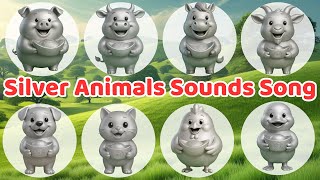 ✨ Silver Animals Holding Bars 🐘🐯 Learn English Sounds & Names | 36 Sparkly Friends! 🌟 Gon Gon Edu🐯