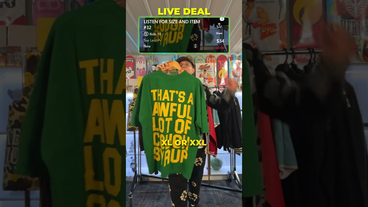Live Auction "Awful Lot Of Cough Cyrup Tshirt (Green) " #whatnot #reselling #liveauction