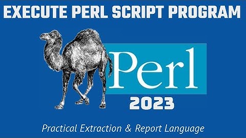 Perl Programming - Execute & Run Scripts 2023