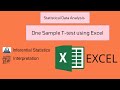 One sample T test in excel