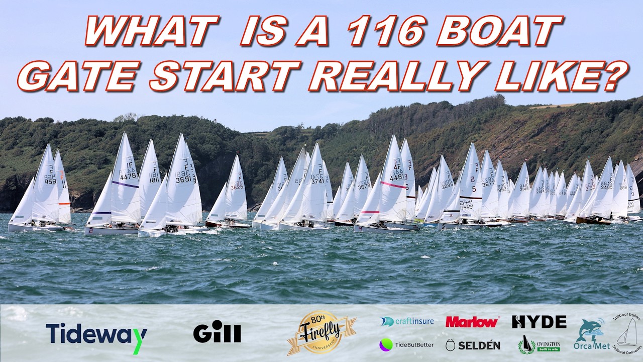 ⁣2026 Firefly UK Nationals at Tenby Day 1 - What is a 116-boat gate start really like?!