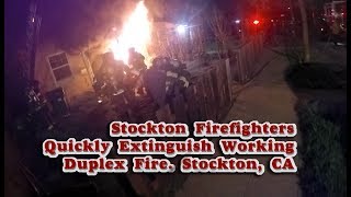 Early on february 26th, 2018, stockton firefighters responded to a
working duplex fire south stanislaus. arrived scene heavy th...