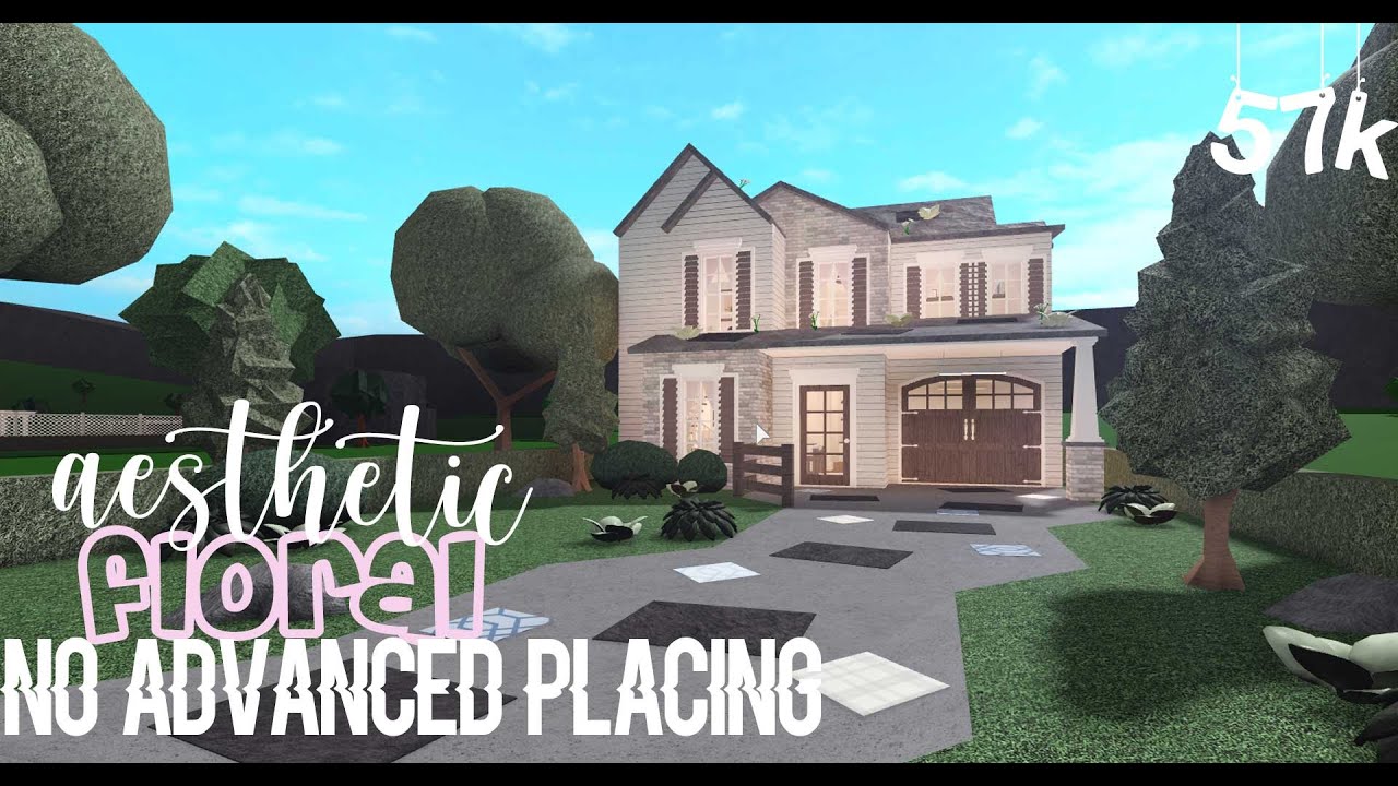 bloxburg no advanced placing floral aesthetic home 57k - YouTube