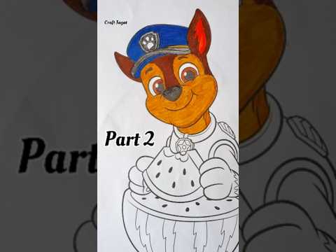 Chase Drawing from Paw Patrol ✍️ Part 1 #chase #pawpatrol #art #drawing