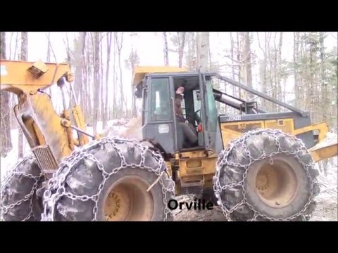 logging with grapple skidder, feller buncher & slasher