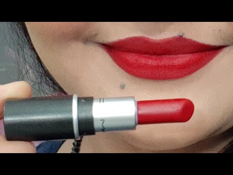 Mac ruby woo retro matte lipstick review and demo | mini mac rubywoo lipstick| bridal redlipstick |