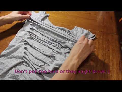 Easy How To T shirt Cutting Design - DIY T shirt Weaving Tutorial!