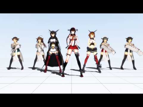 4K 【MMD艦これ】大和・長門・陸奥・金剛型四姉妹でLUVORATORRRRRY!