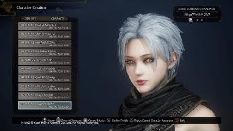 Nioh 2 - 10 Original Character Creations with Codes