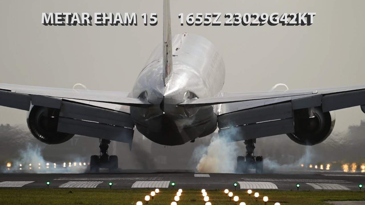 EHAM | Schiphol spotting at runway 22 during gusty conditions.