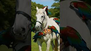 Parrot Heals White Horse
