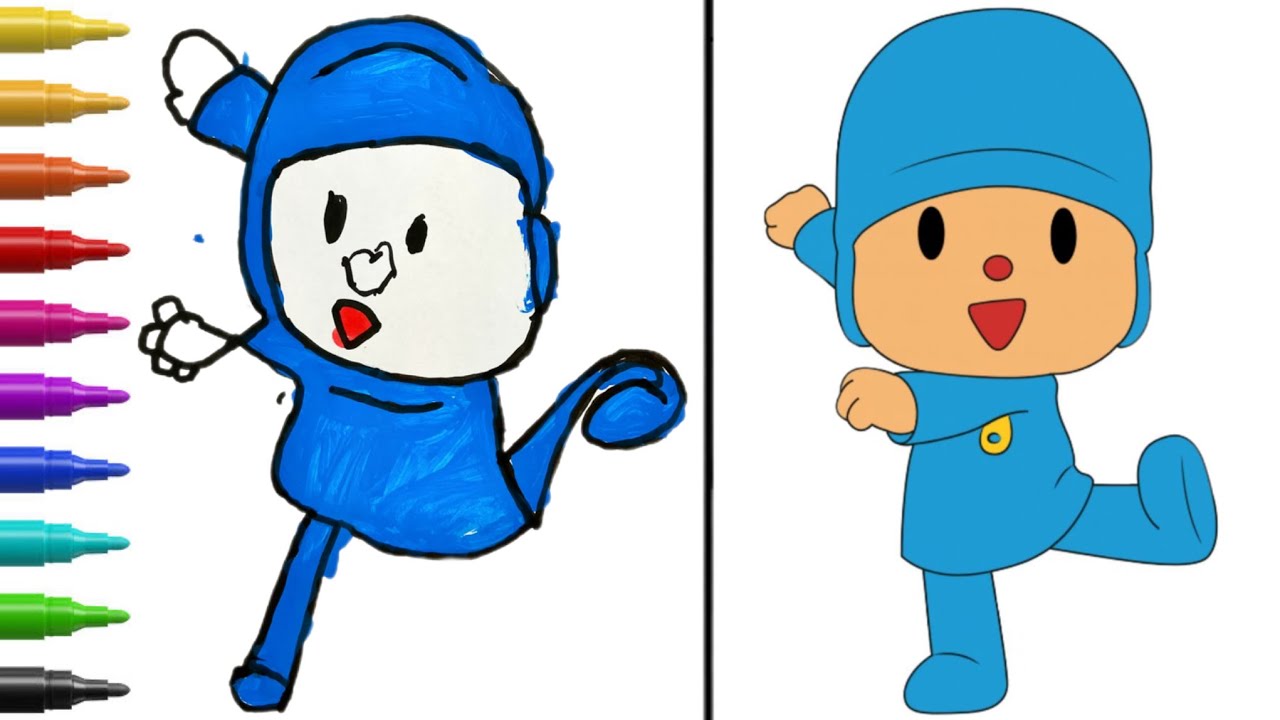 How To Draw Pocoyo | Easy Step-by-Step Drawing for Kids & Toddlers 🎨✨ #howtodraw #pocoyo