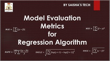 Model Evaluation Metrics for Regression Algorithm – Saisha