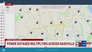 NES power outage 11:45AM update: 200K+ still without power across Nashville, TN