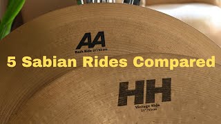 Comparing my 5 Sabian Ride Cymbals