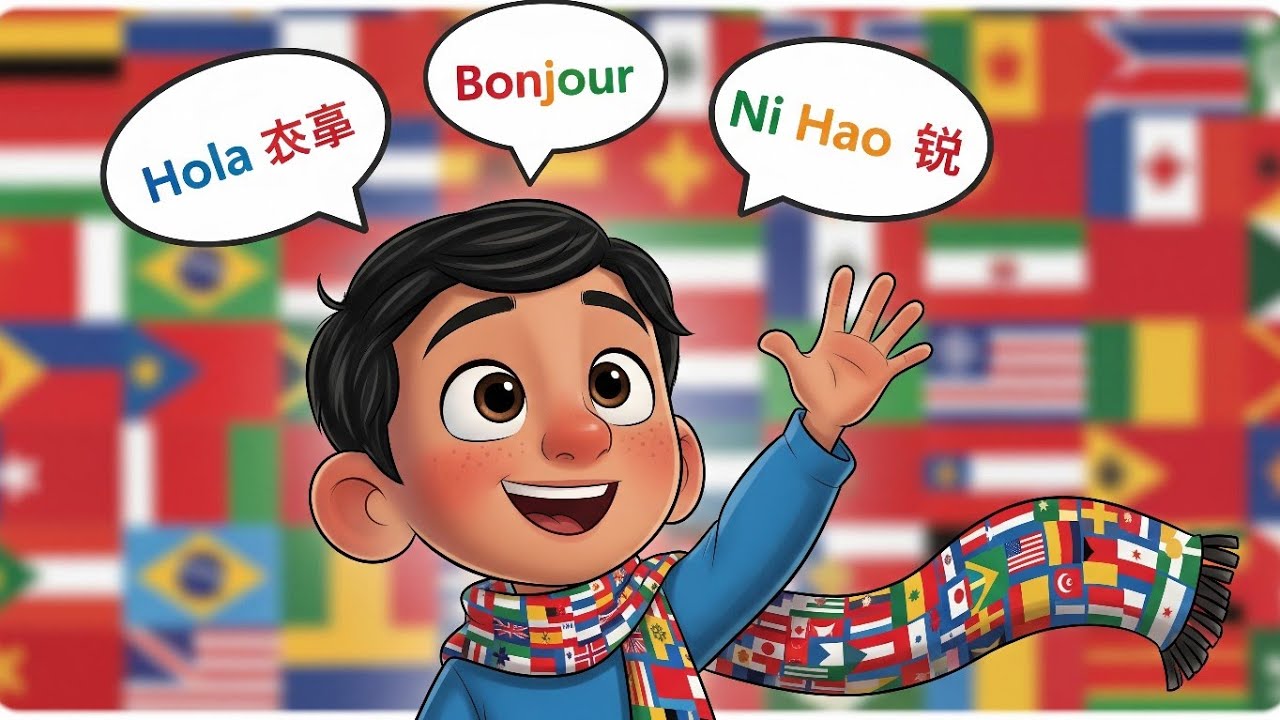 🌍 Learn to Say HELLO in 3 Languages! | Fun Kids Lesson with Ahmed 👋 | Hola, Bonjour, Ni Hao 🌎✨