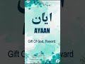 Ayaan  name meaning status  urdu e hind official 