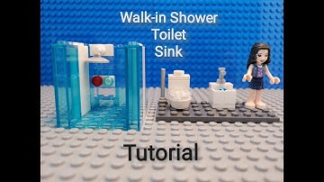 LEGO Shower (walk in), Toilet and Sink (MOCsTutorial) - Stop Motion Animation