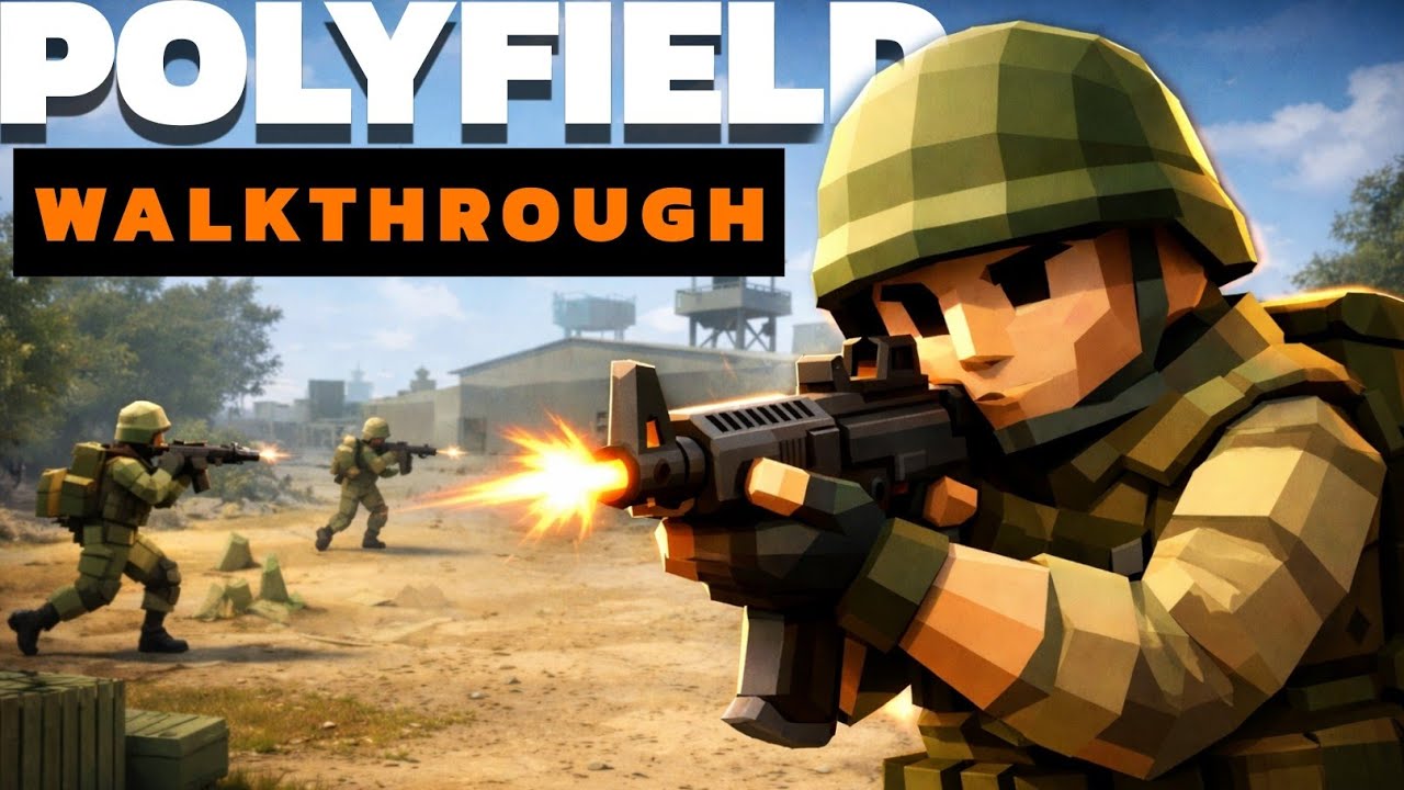 Polyfield Mobile Gameplay Walkthrough Part 1 (iOS, Android Best polygon FPS 