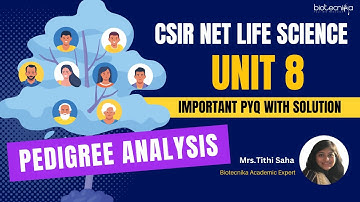 Pedigree Analysis : CSIR NET Life Science UNIT 8 Important PYQ With Solution  - Part 3