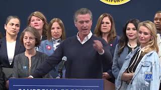 California Governor Gavin Newsom hold press conference on abortion access