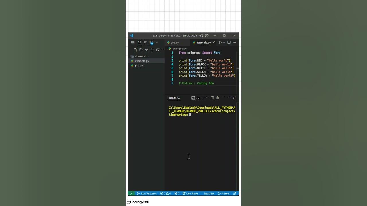 How to get coloured output in Python | Colorama | Fore | python | # ...