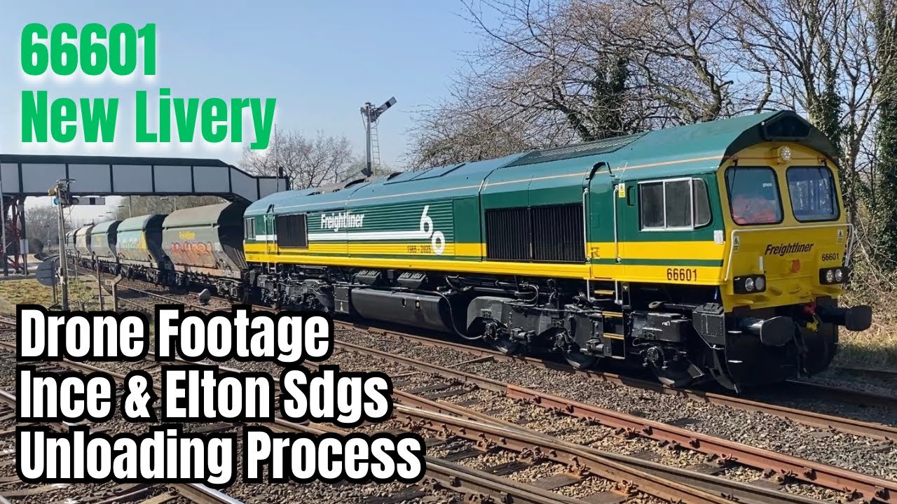 Freightliner 66601 SHOWING Off It’s NEW 60Years LIVERY + Ince & Elton ‘Quinn Glass’ Sand Delivery