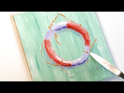 How to paint a lifebuoy. Oil painting. 