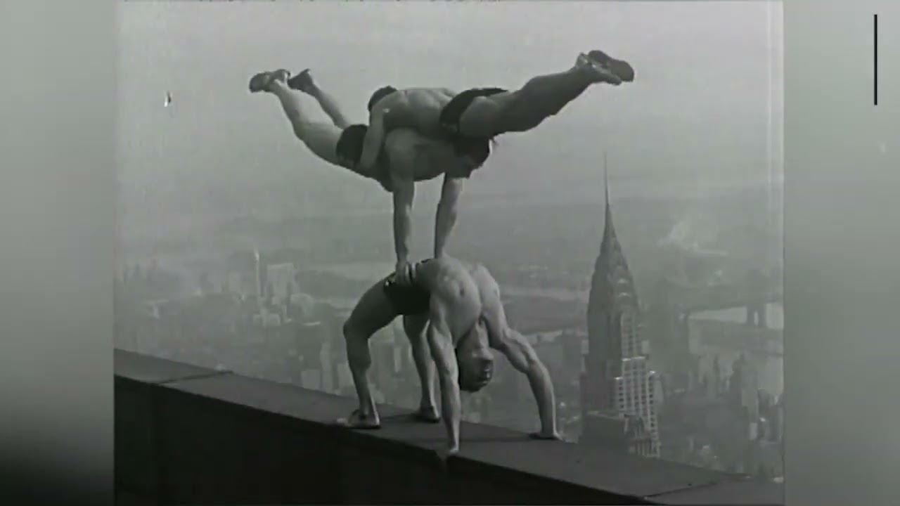 Stunt on a ledge on the 86th floor of the Empire State Building in Manhattan on August 21, 1934