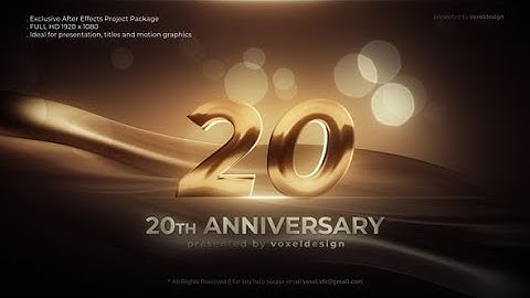 Anniversary Opener AFTER EFFECTS Template Videohive 32029920
