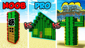 Minecraft NOOB vs. PRO vs. GOD: CACTUS BASE CHALLENGE in Minecraft! (Animation)