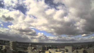 2011 April 4 - Shallow convection with rain shafts, nice red sunset (Northwest view)