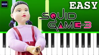 Squid Game - Knock, Knock Jump Rope Song - Easy Piano Tutorial Resimi