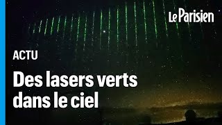 Des lumières vertes, émises par un satellite chinois, filmées dans le ciel d'Hawaï