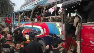 Bus Blast Kills At Least 15 In Pakistan's Peshawar | Full Video Footage