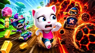 Talking Tom Time Rush | Angela Escapes Lava World with Cyber Tom | Android/iOS Gameplay screenshot 1