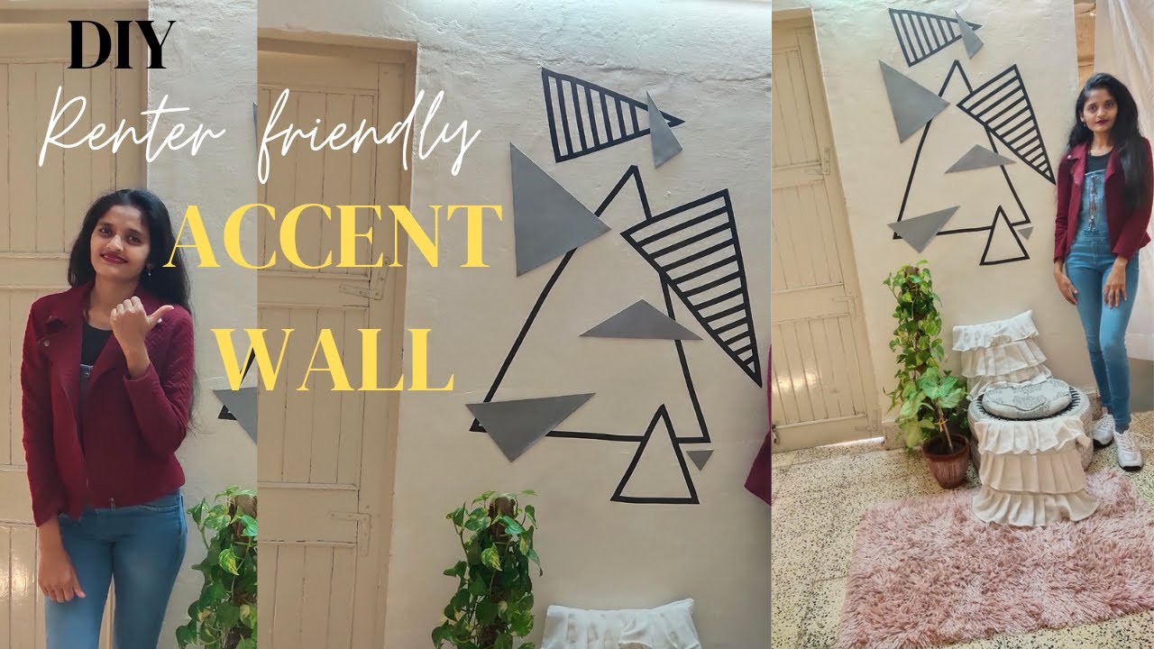 DIY Renter Friendly accent wall Cheap, Quick and Easy decor 