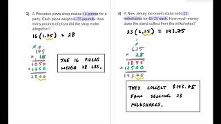 Multiplication Standard Algorithm Application Word Problems