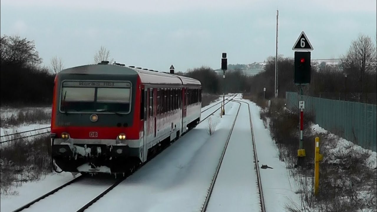 Führerstandsmitfahrt im Schnee von Worms nach Wörrstadt - BR 218 - März 2013 - DB Bahn - Nr. 15