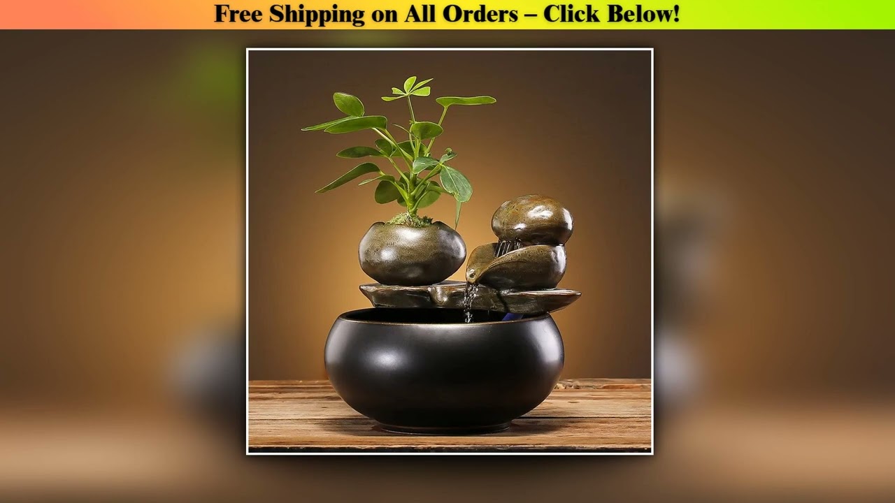 Ceramic Cat Water Fountain Indoor Decor Zen Drinker For Cat Desktop Waterfall Dog Waterer Fish