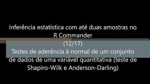 Inferência Estatística com até duas amostras no R Commander 12 de 17 Testes de normalidade com dados
