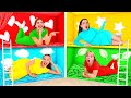 ベッドの下の秘密の部屋四色チャレンジ | 面白いチャレンジ BaRaFun Challenge