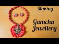 Making gamcha jewellery  durga puja special  minas handicrafts