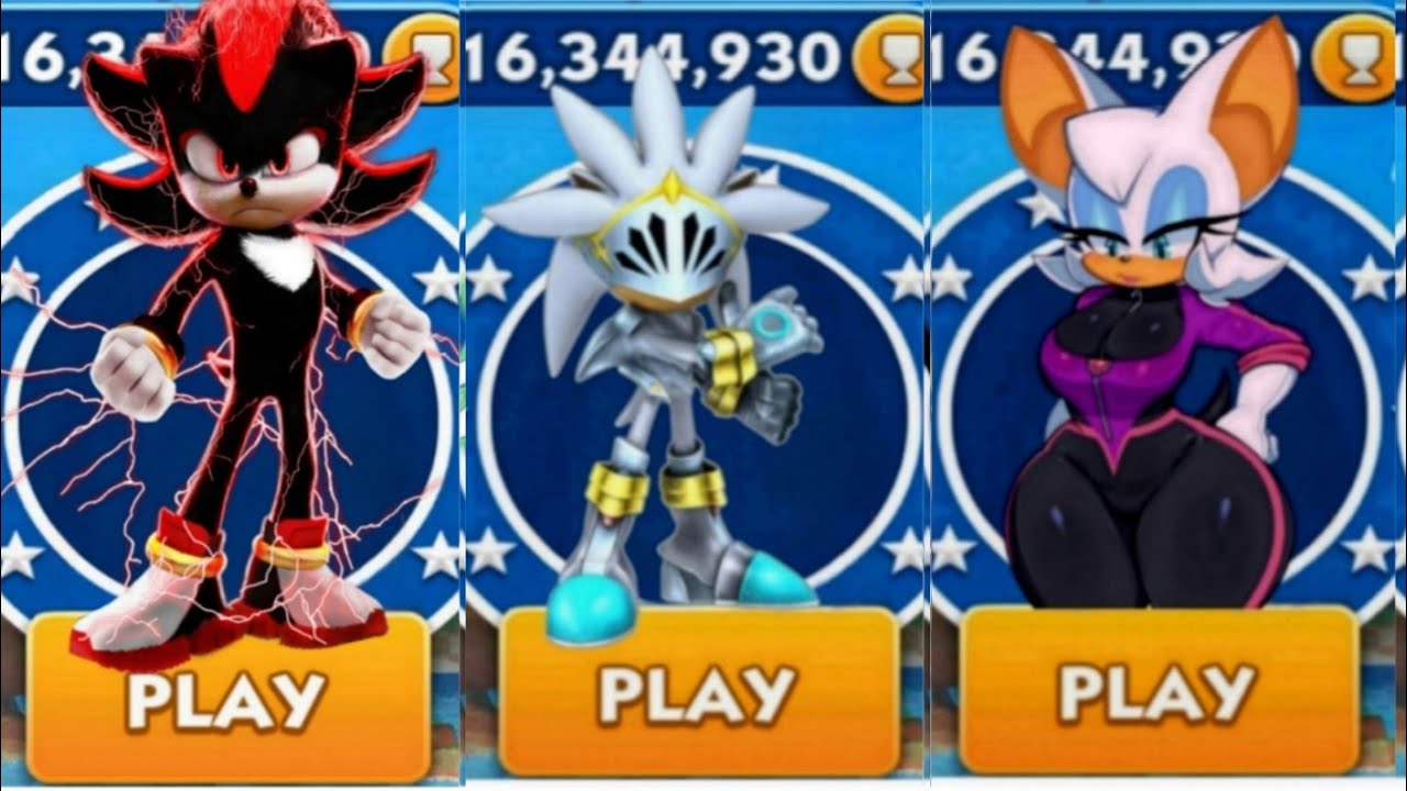 Sonic Dash - Sir Shadow VS Sir Silver Sonic VS Rouge Dash _ Movie Sonic ...
