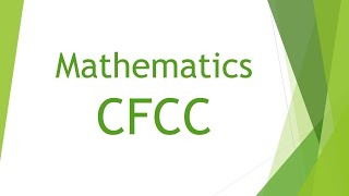 Mathematics CFCC November 4, 2020