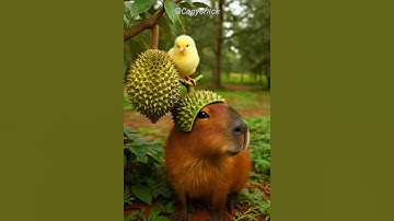 Cutest Capybara and Chick Moment Ever! 🐥🦫 #animals #capybara #chicks